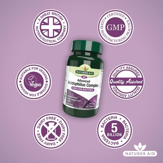 Natures Aid Advanced Acidophilus Complex Supplement Capsules 60 per pack