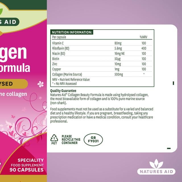Natures Aid Collagen Beauty Formula Supplement Capsules 90 per pack