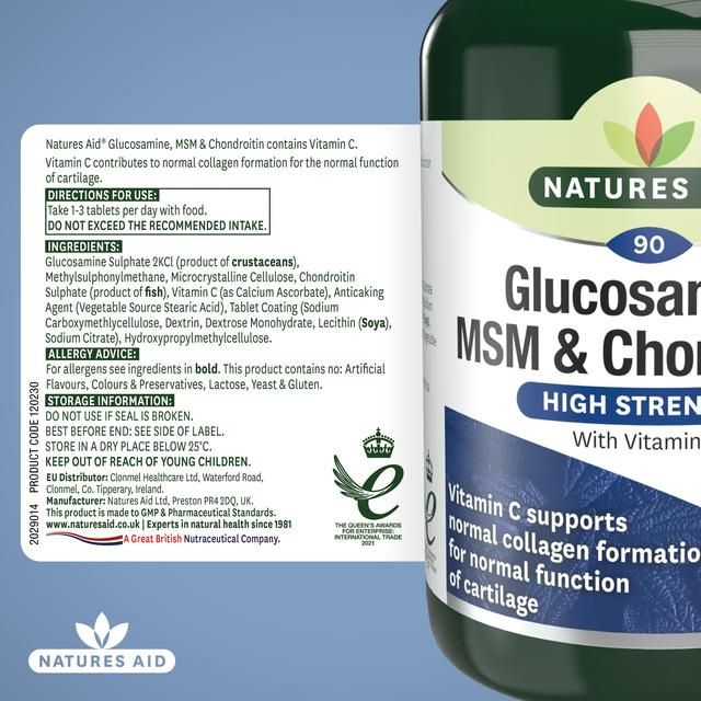 Natures Aid Glucosamine MSM & Chondroitin 90 per pack
