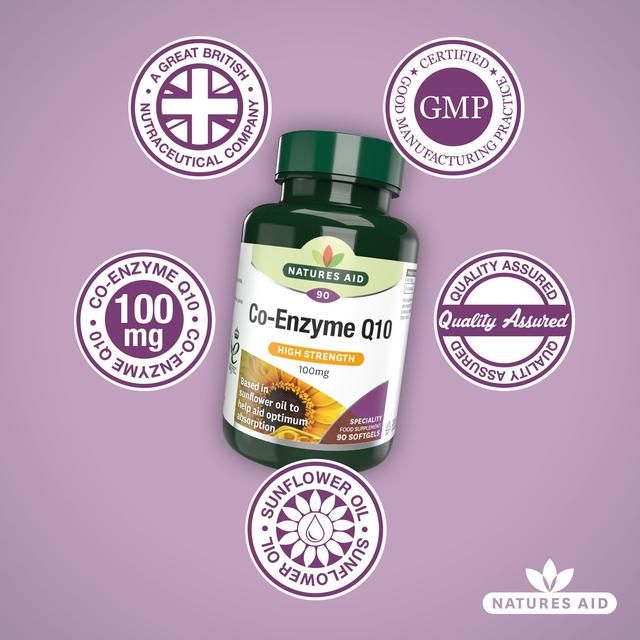 Natures Aid High Strength Co-Enzyme Q10 Supplement Soft Gels 100mg 90 per pack