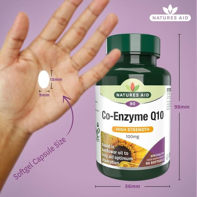 Natures Aid High Strength Co-Enzyme Q10 Supplement Soft Gels 100mg 90 per pack