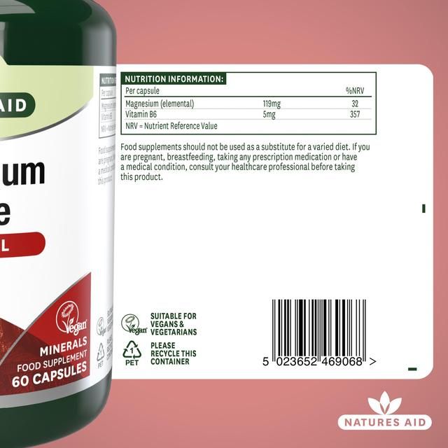 Natures Aid Magnesium Citrate Supplement Capsules 119mg 60 per pack