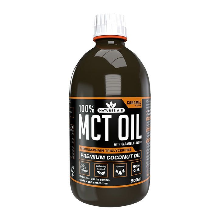 Natures Aid Medium Chain Triglycerides (MCT) Oil with Caramel Flavour 500ml Caramel