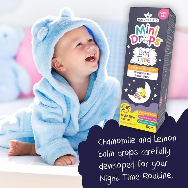 Natures Aid Mini Drops Bed Time (Chamomile & Lemon Balm) 50ml