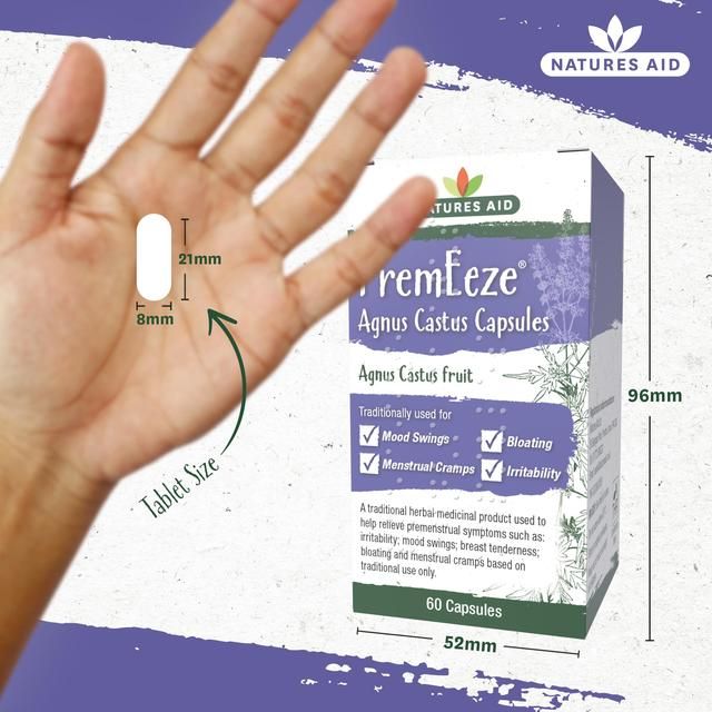 Natures Aid PremEeze Agnus Castus Capsules 400mg 60 per pack