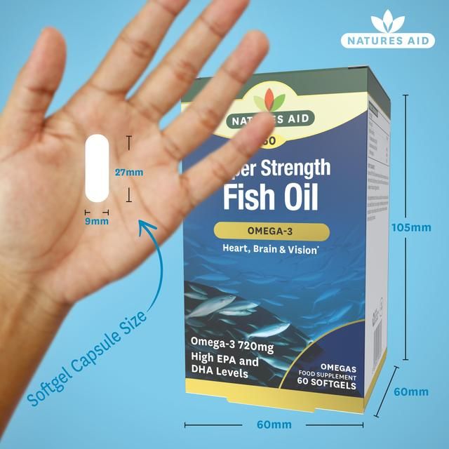 Natures Aid Super Strength Omega-3 Fish Oil Softgels 60 per pack