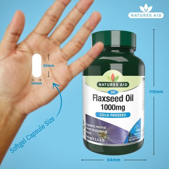 Natures Aid Vegetarian Flaxseed Oil 1000mg Capsules 90 per pack