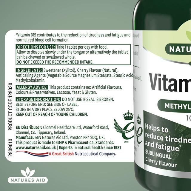 Natures Aid Vitamin B12 Supplement Tablets 1000ug 90 per pack