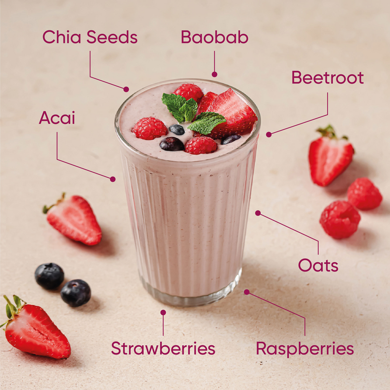 Naturya Balanced Protein Superfood Shake Chocolate & Raspberry 550g