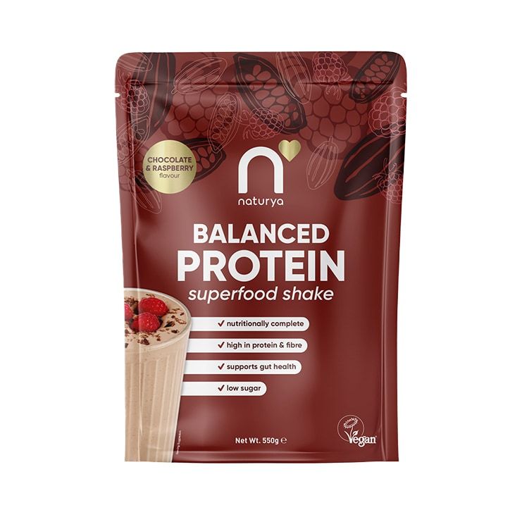 Naturya Balanced Protein Superfood Shake Chocolate & Raspberry 550g Chocolate & Raspberry