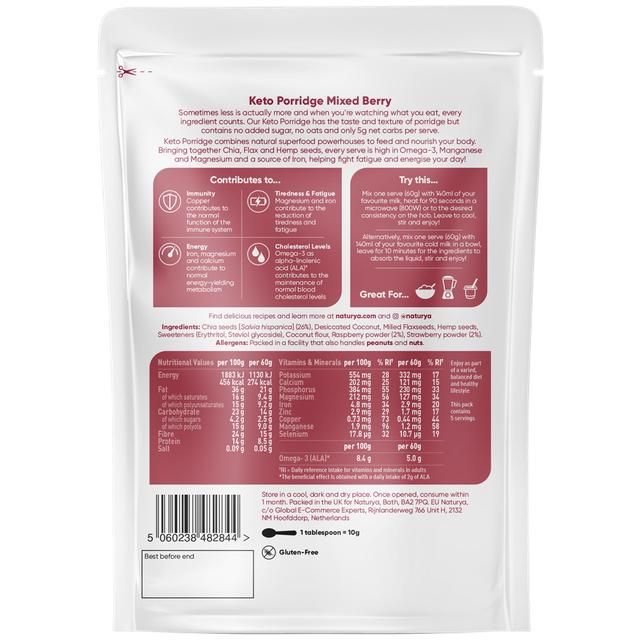 Naturya Keto Breakfast Porridge Mixed Berry 300g