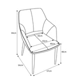 Nero Mustard Velvet Quilted Dining Chair, 2 Pack