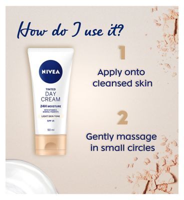 NIVEA 24H Moisture Tinted Day Cream with Vitamin E Light Skin Tone SPF15 50ml