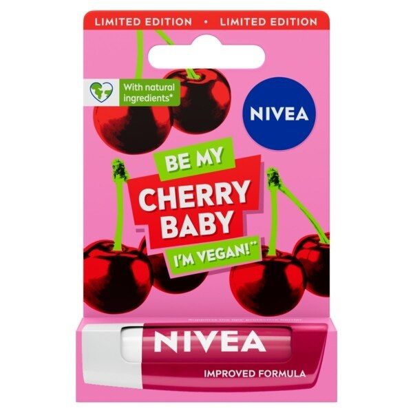 NIVEA Cherry Shine Lip Balm with Jojoba Oil 4.8g