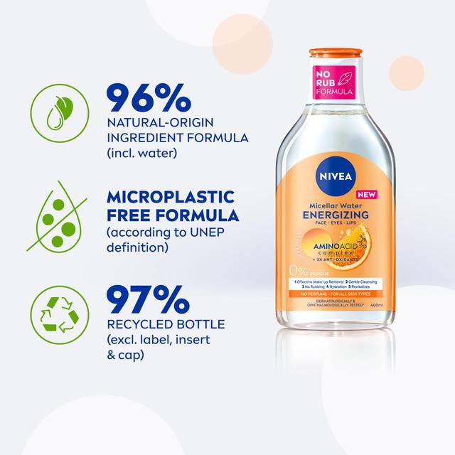 NIVEA Energy Micellar Water Make-Up Remover with Vitamin C 400ml