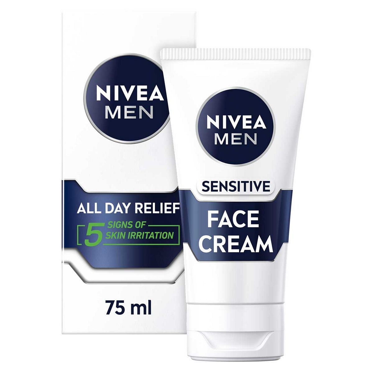 NIVEA MEN Sensitive Face Moisturiser with 0% Alcohol, 75ml