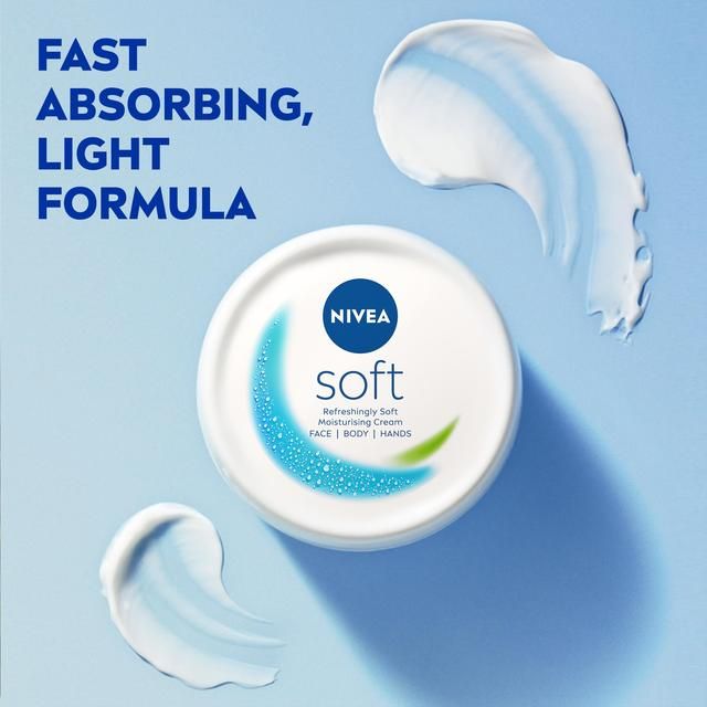 NIVEA Soft Moisturiser Cream for Face Hands & Body 200ml