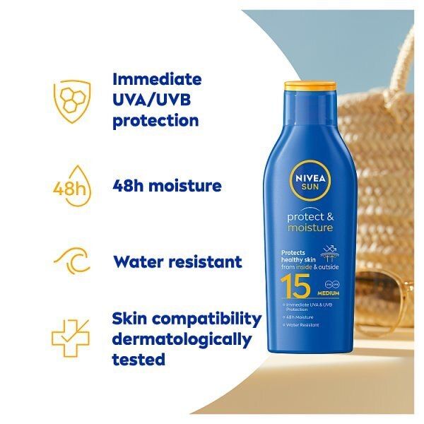 NIVEA SUN Suncream Lotion Protect & Moisture SPF15 200ml