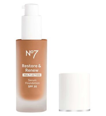 No7 Restore & Renew Serum Foundation 30ml SPF 30 latte