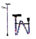 NRS Folding Walking Stick Blue Floral