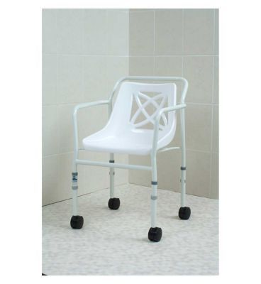 NRS Healthcare Height Adjustable Economy Mobile Shower Chair