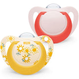 NUK Star Soother 6-18m Red & Yellow 2 Pack 2 per pack