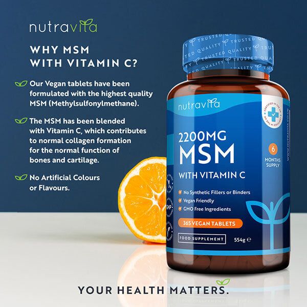 Nutravita MSM 2200mg - 365 Vegan Tablets