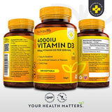 Nutravita Vitamin D3 4000IU 100µg - 400 Softgel Capsules