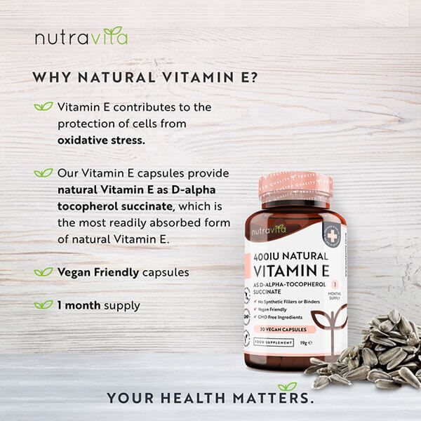 Nutravita Vitamin E 400IU Capsules - 30 Vegan Capsules