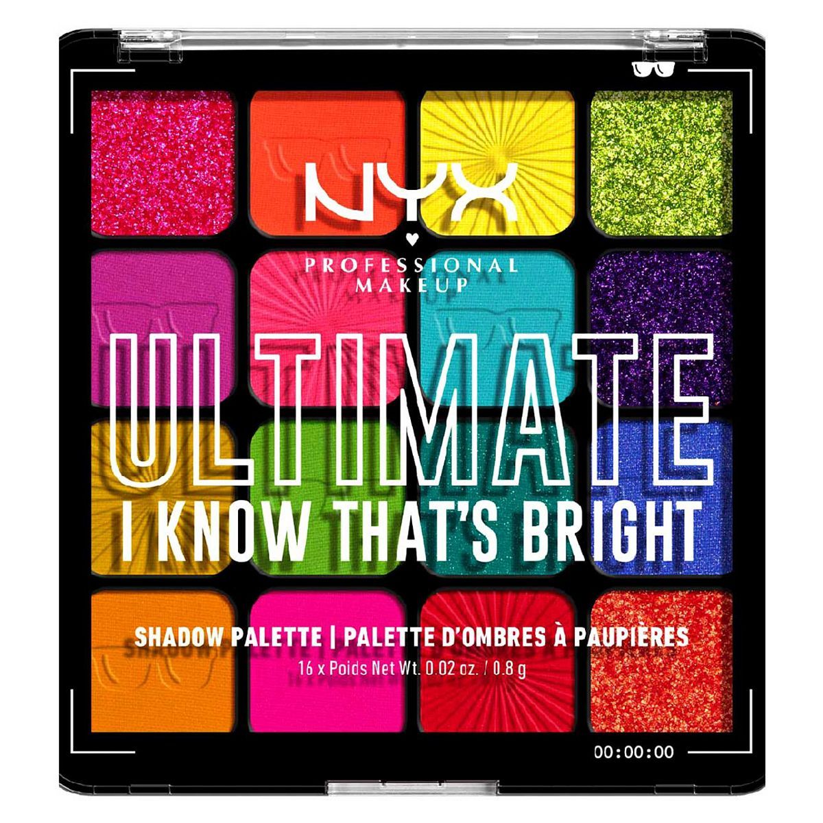 NYX Professional Makeup Ultimate Shadow Palette Vegan - I Know That's Bright