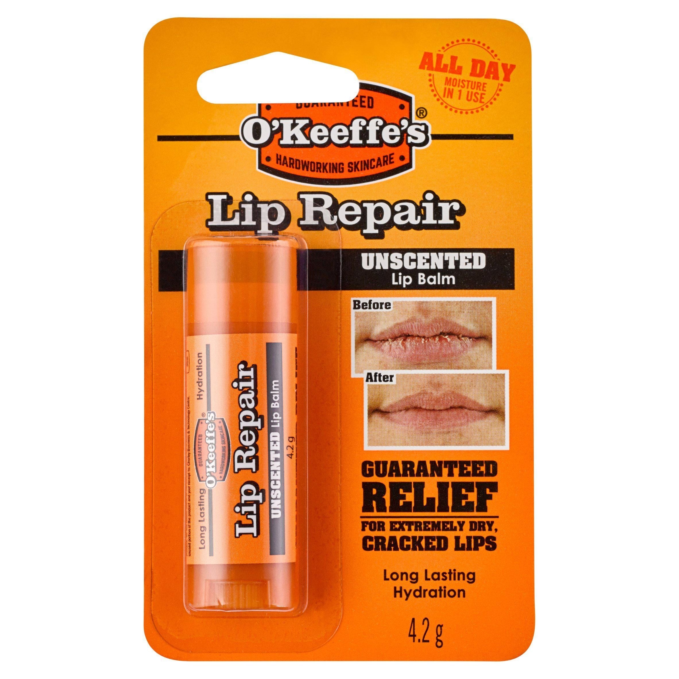 O'Keeffe's Lip Repair Unscented Lip Balm 4.2g