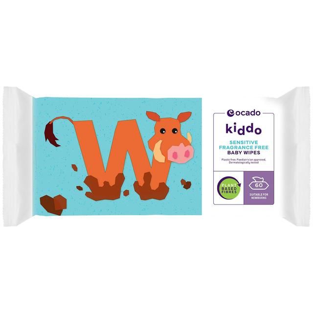 Ocado Kiddo Sensitive Fragrance Free Baby Wipes Jumbo 12 x 60 per pack