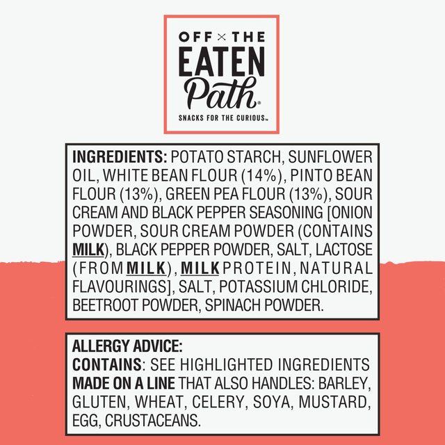 Off The Eaten Path Sour Cream Pea & Bean Sticks Sharing Bag Crisps 100g