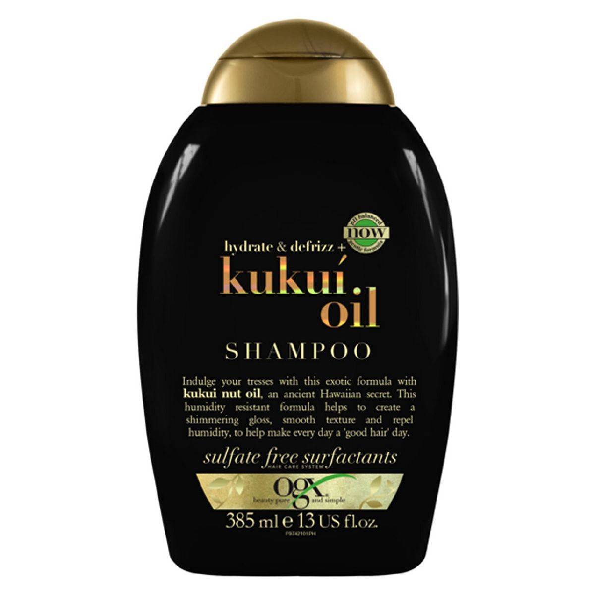 OGX Hydrate & Defrizz+ Kukui Oil pH Balanced Shampoo 385ml