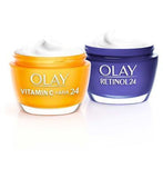 Olay Best Sellers with Vitamin C + AHA24 Day Moisturiser & Retinol24 Night Moisturiser Bundle