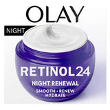 Olay Retinol 24 Night Cream Face Moisturiser. Anti Ageing Skincare: Smooths, Renews, 50ml
