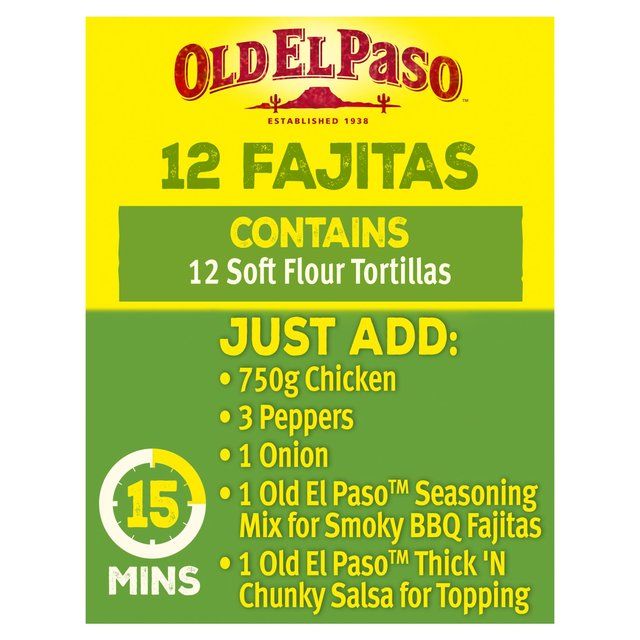 Old El Paso Flour Tortilla Fajita Wraps Family Pack 12 per pack