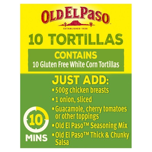 Old El Paso Small Gluten Free White Corn Taco Tortilla Wraps 10 per pack