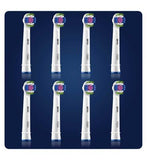 Oral-B 3D White Toothbrush Head with CleanMaximiser Technology, 8 Pack