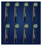 Oral-B CrossAction Toothbrush Head Black Edition with CleanMaximiser Technology, 8 Pack