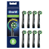 Oral B Crossaction Toothbrush Heads Black 8 per pack