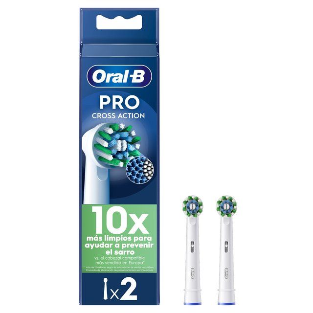 Oral-B CrossAction Toothbrush Heads - White 2 per pack