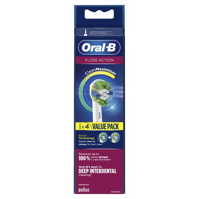 Oral-B FlossAction Toothbrush Heads 4 per pack