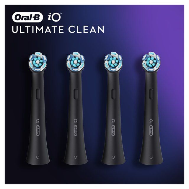 Oral-B iO Ultimate Clean Black Electric Toothbrush Heads 4 per pack