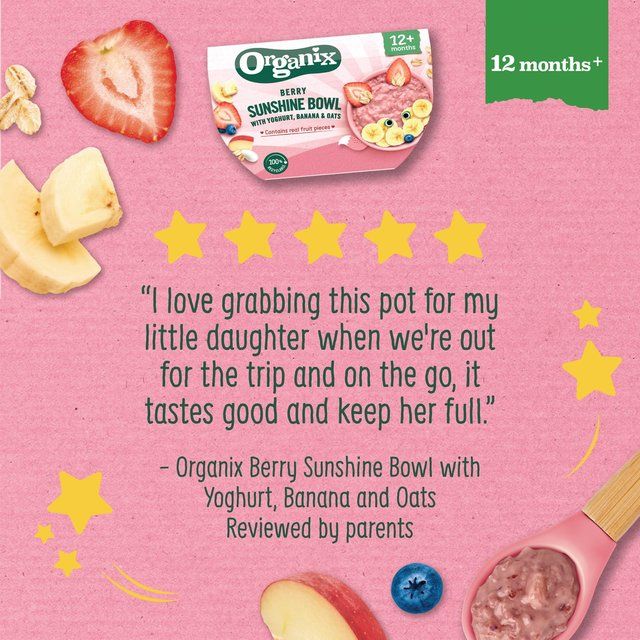 Organix Berry Sunshine Bowl With Yoghurt Banana & Oats Toddler Meal 120g