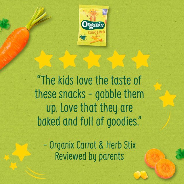 Organix Carrot Organic Stix 10 mths+ Multipack 4 x 15g