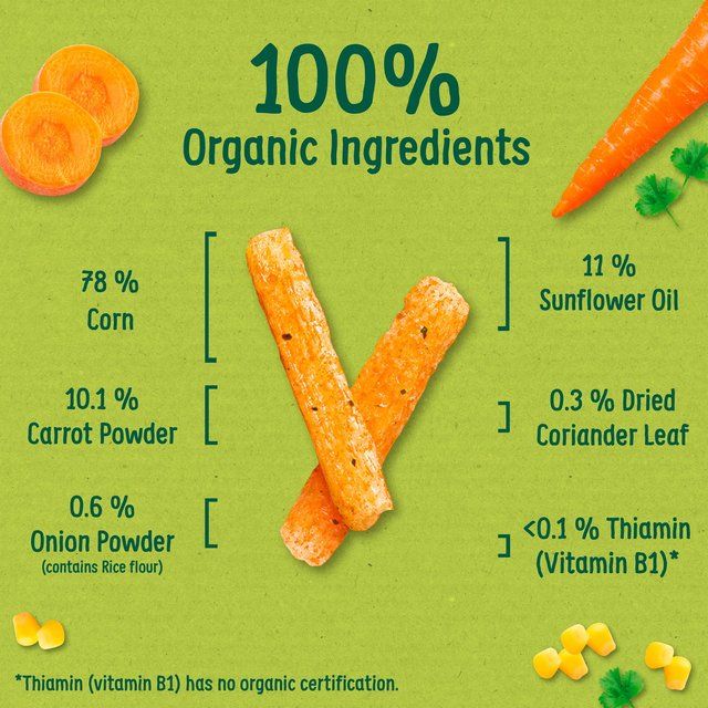 Organix Carrot Organic Stix 10 mths+ Multipack 4 x 15g