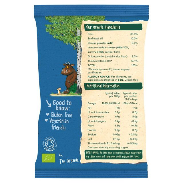 Organix Cheese & Onion Organic Gruffalo Claws 12 mths+ Multipack 4 x 15g