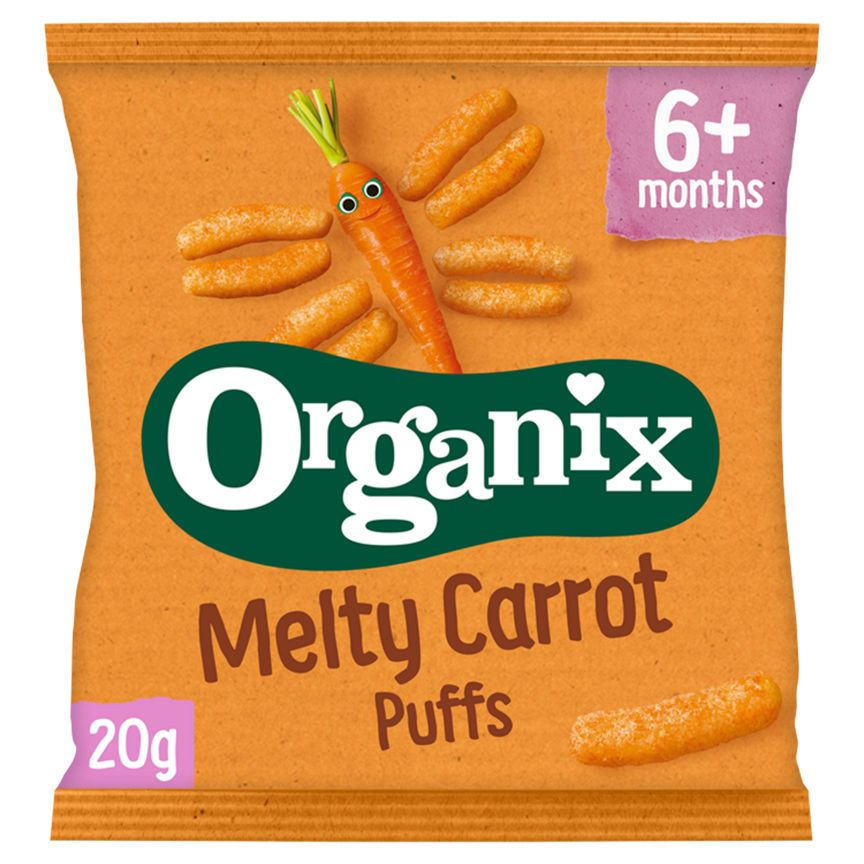 Organix Melty Carrot Puffs Organic Baby Finger Food Snack