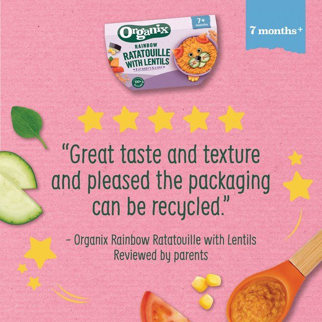 Organix Rainbow Ratatouille With Lentils Baby Food 7 months 130g